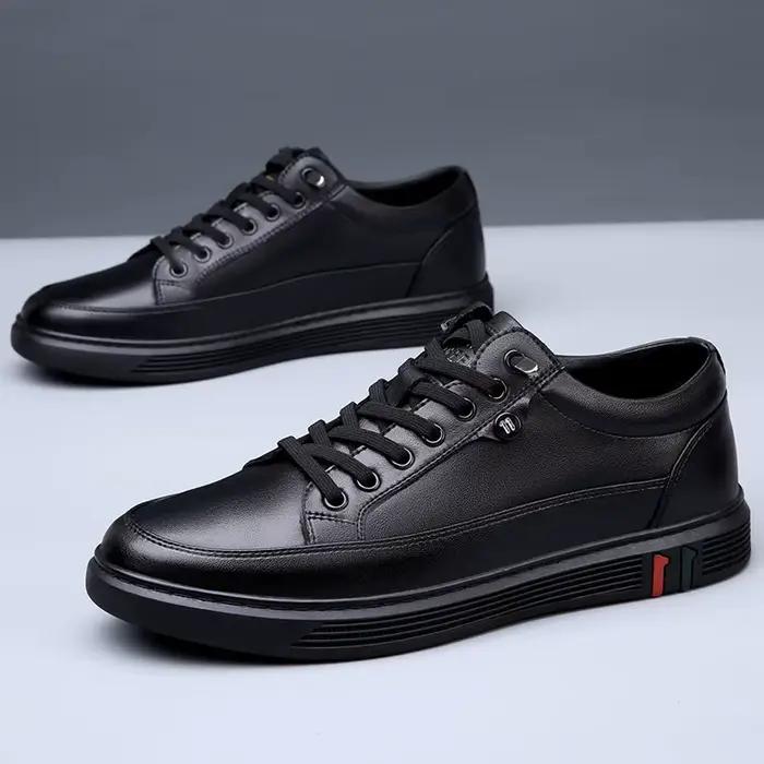 Nouvelles chaussures pour hommes en cuir véritable