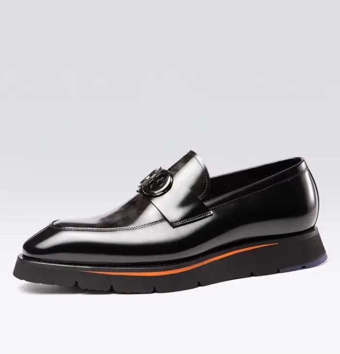 Chaussures en Cuir à Semelles Épaisses pour Homme