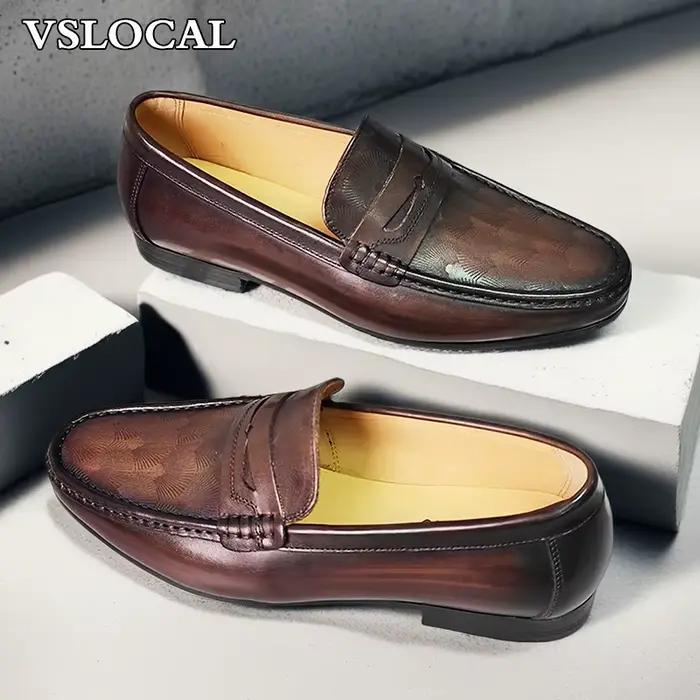 Mocassins de luxe marron pour hommes