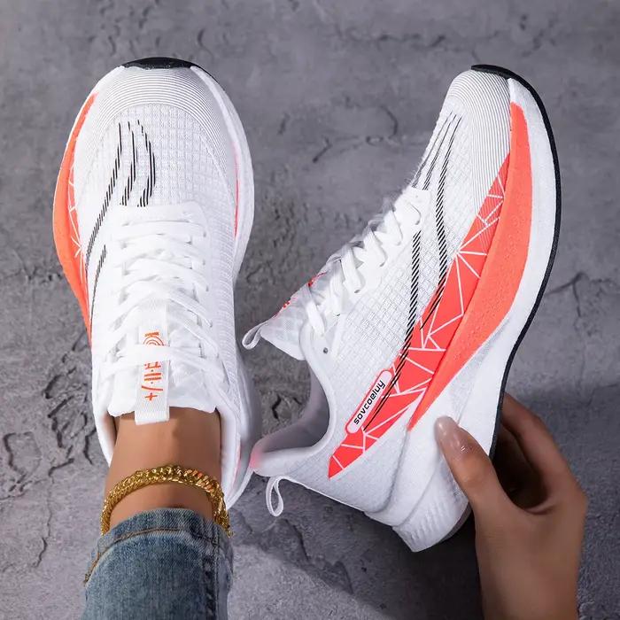 Chaussures de course respirantes pour hommes avec plaque en carbone