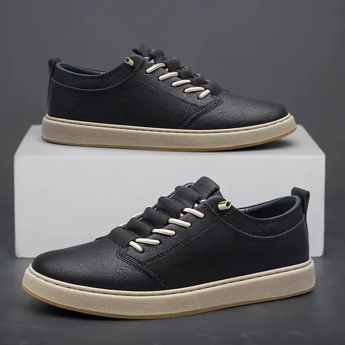 Chaussures Oxford décontractées en cuir véritable pour hommes