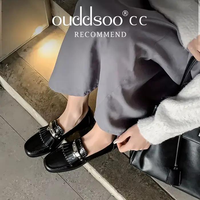 Ods marque de luxe chaîne conception chaussures pour hommes mocassins en cuir vert élégant sans lacet résistant à