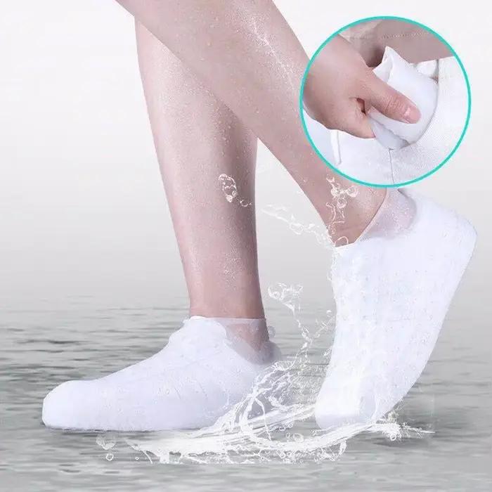 Couvre-chaussures imperméables en Silicone, bottes de pluie antidérapantes, baskets unisexes, protection pour l'extérieur, jour de pluie, couvre-chaussures