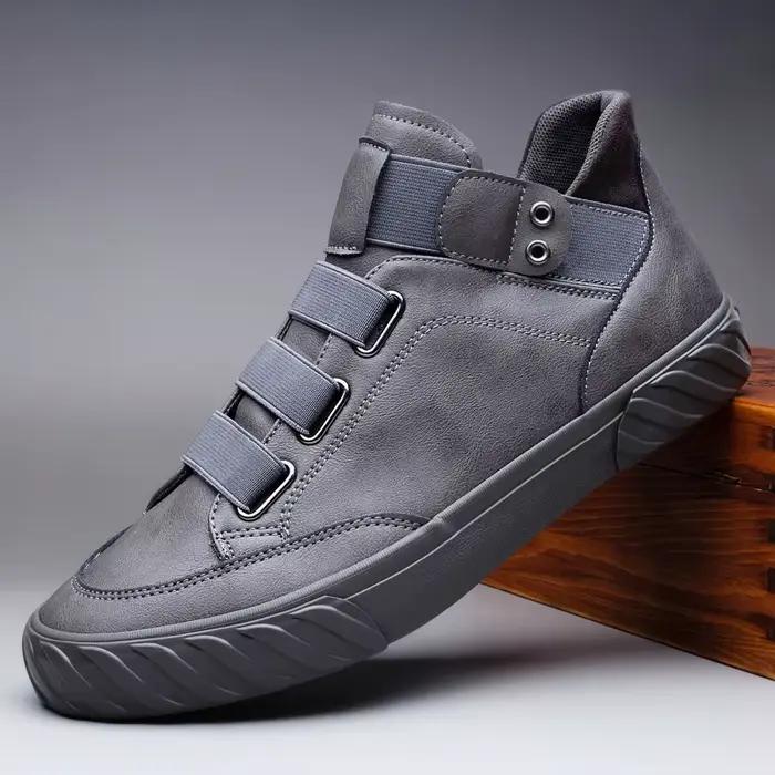 Mocassins vulcanisés noirs pour hommes, chaussures décontractées, style moderne, confort respirant, semelle en caoutchouc, occassions décontractées printemps automne