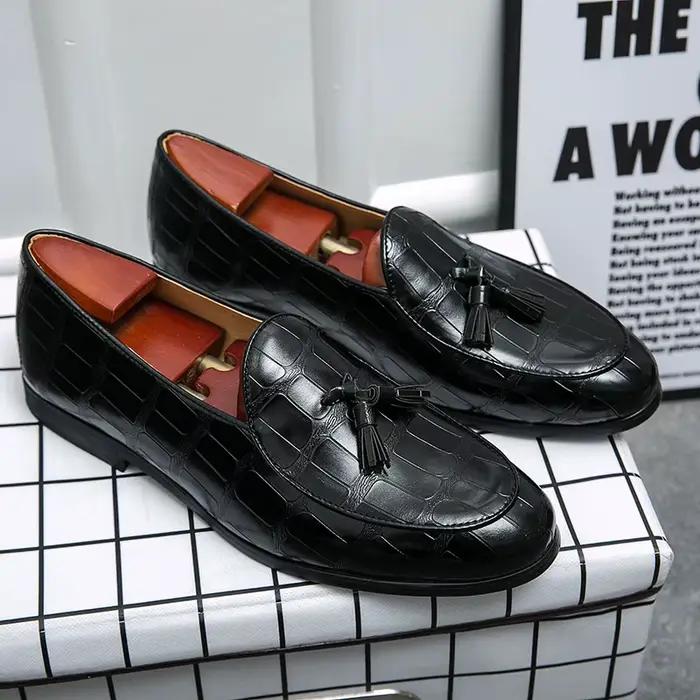 Chaussures de mariage pour hommes mocassins à enfiler tendance glands