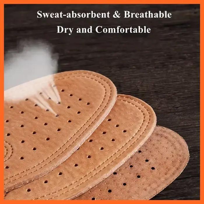 Semelles intérieures confortables en cuir de vachette pour hommes