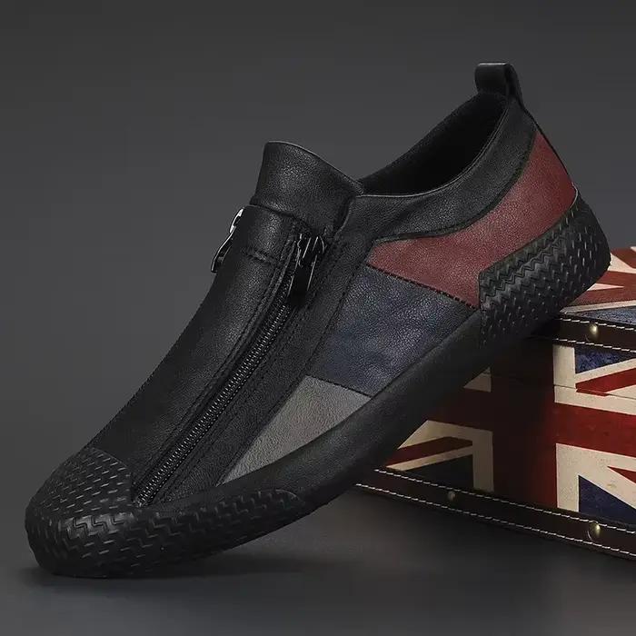 Baskets élégantes en cuir pour homme, confortables, durables et résistantes à l'usure pour les occasions printanières et automnales