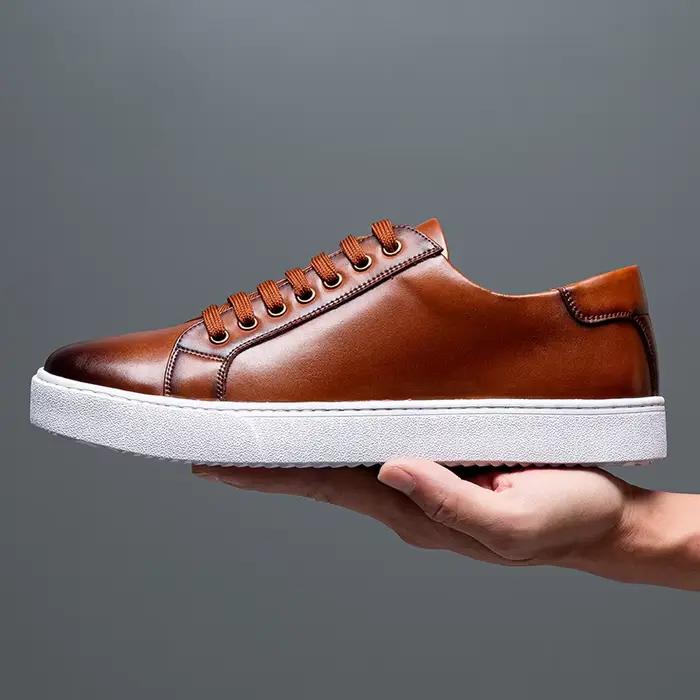 Marque italienne hommes en cuir véritable chaussures décontractées entretien déplacements