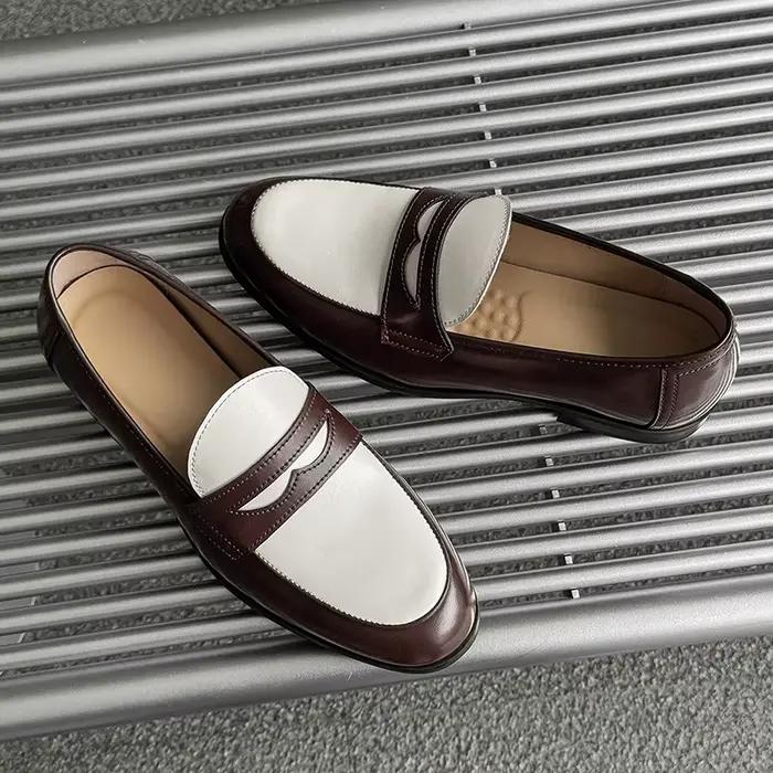 2025 Chaussures en cuir pour hommes Mocassins confortables à enfiler Yuppie Brogue