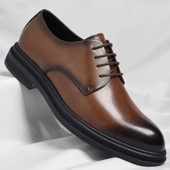Chaussures en cuir noir pour hommes