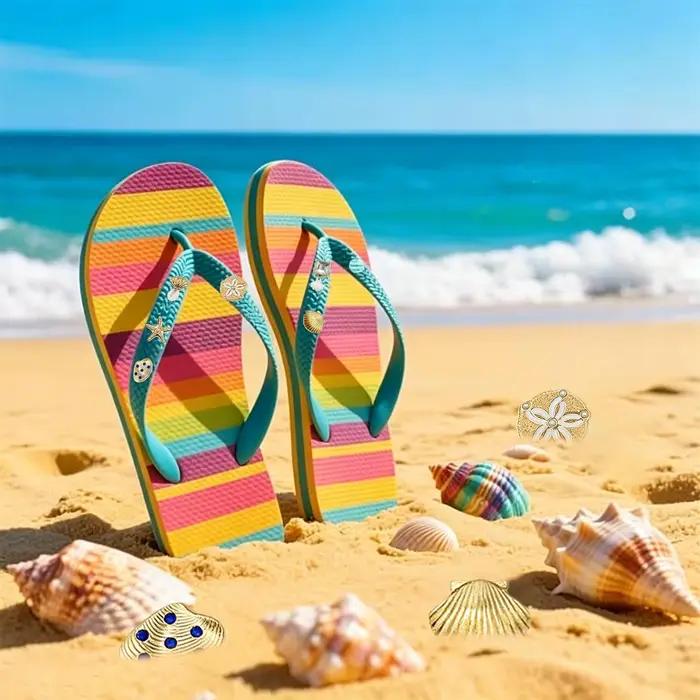 Boucles de chaussures en métal rouge pour sandales élégantes et personnalisables pour femmes occasions estivales et fêtes de plage