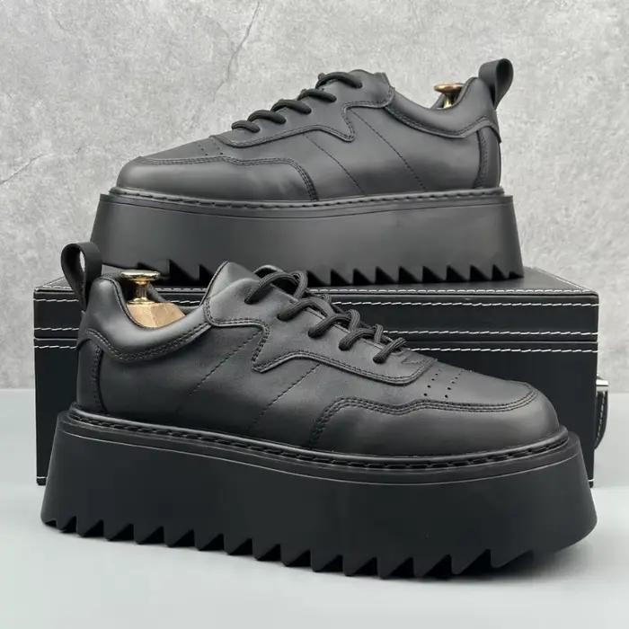 Baskets à plateforme pour hommes chaussures de luxe en cuir