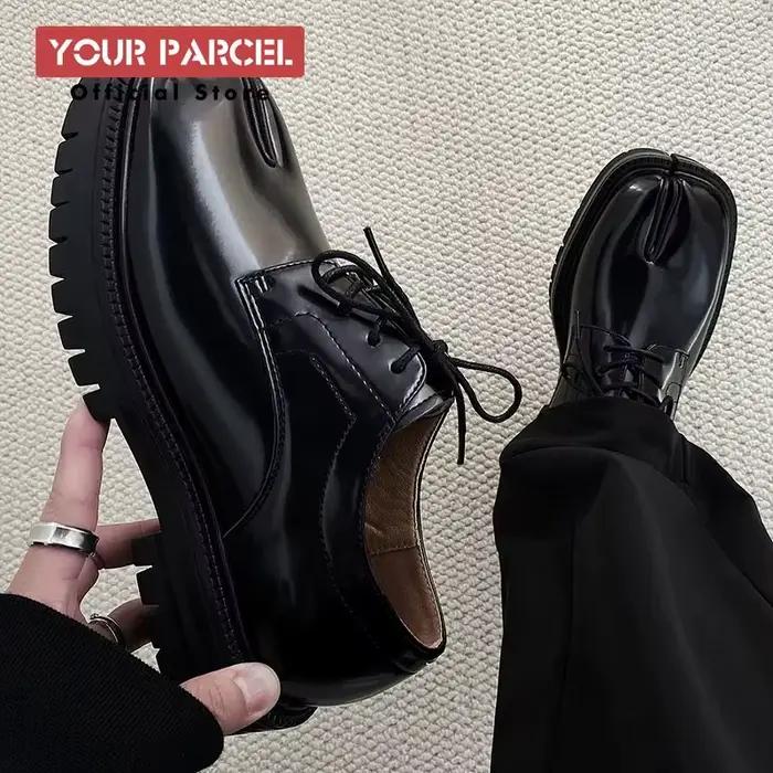 Chaussures Tabi pour hommes en cuir à lacets