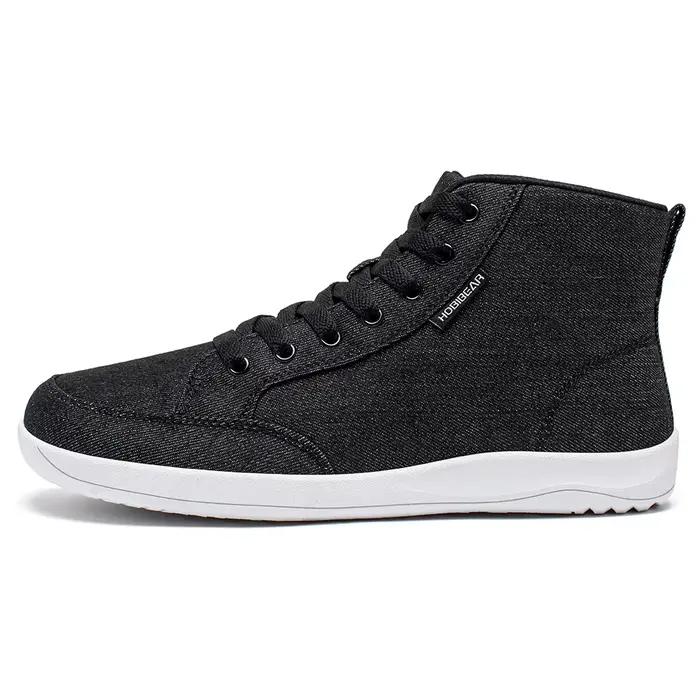 HOBIBEAR chaussures mi-hautes pieds nus unisexe boîte à bout large baskets en toile zéro goutte à lacets