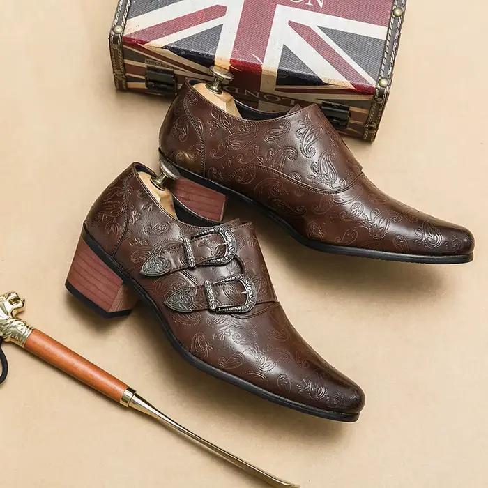 Chaussures Baroques Noires en Cuir pour Homme