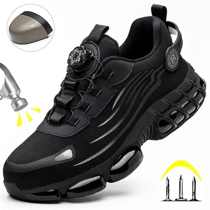 Chaussures de sécurité à bout en acier indestructible antidérapantes résistantes à l'abrasion confortables pour homme occasions professionnelles et familiales