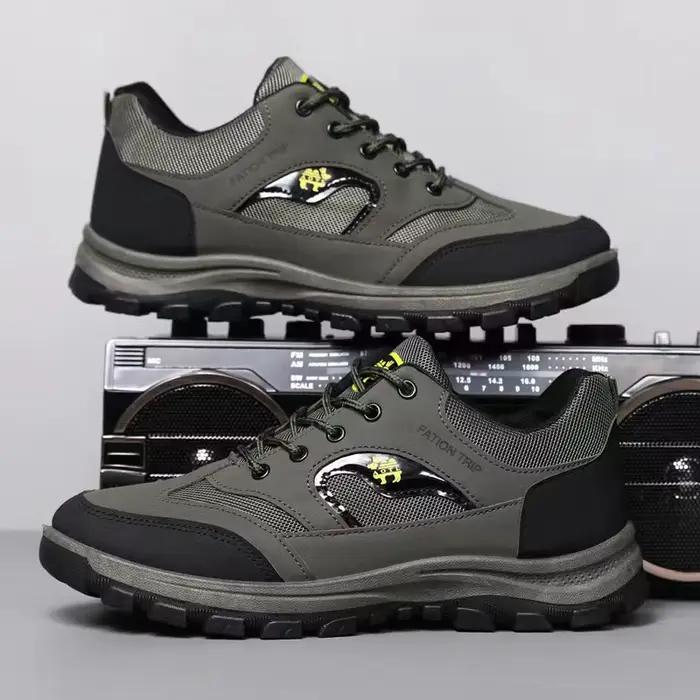 Oulylan Sports de plein air chaussures d'escalade pour hommes résistant à l'usure à lacets baskets mâle décontracté
