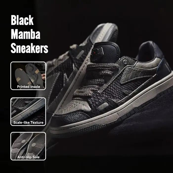 Maden printemps décontracté serpent année noir Mamba hommes baskets basses semelle plate polyvalent