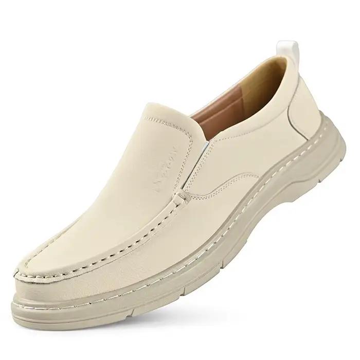 Nouvelles Chaussures en Cuir Souple de Designer 2026 pour Hommes – Mocassins Décontractés et Élégants de Couleur Unie pour le Printemps et l'Automne