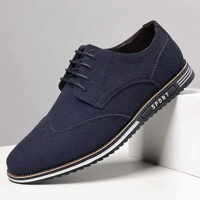 Hommes Faux daim chaussure à lacets noir Oxford chaussure pour hommes plat nouvelle mode Sneaker homme automne respirant confortable décontracté hommes chaussure
