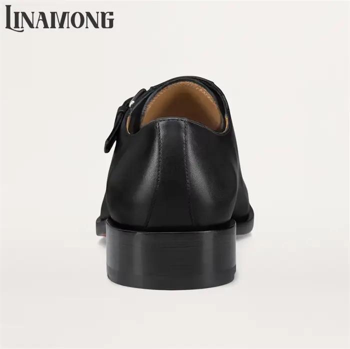 Chaussures Monk en Cuir de Veau avec Boucle Métallique