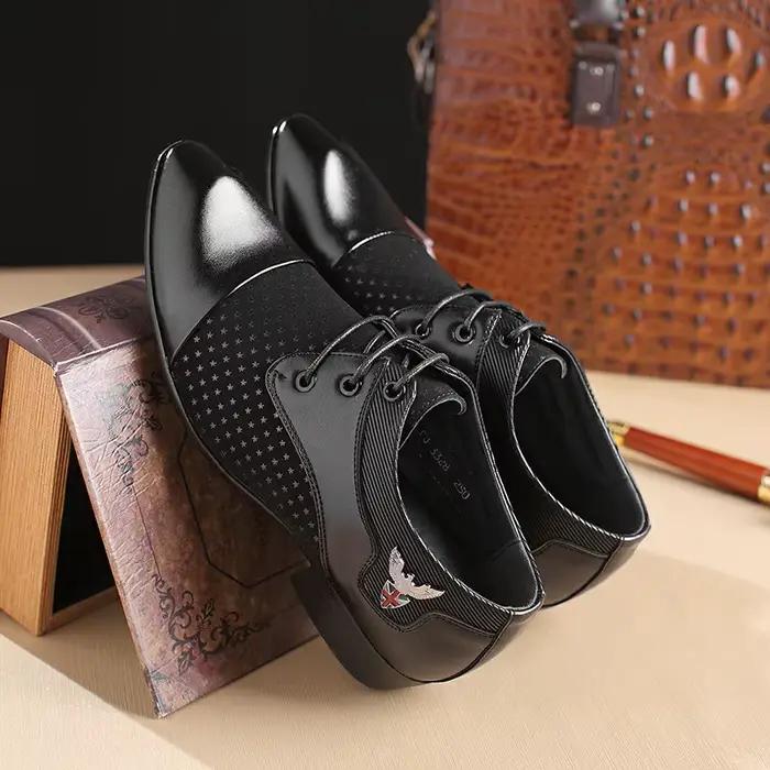 Chaussures en cuir pour hommes Oxford bout pointu à lacets pour mariage et événements formels confortables et élégants