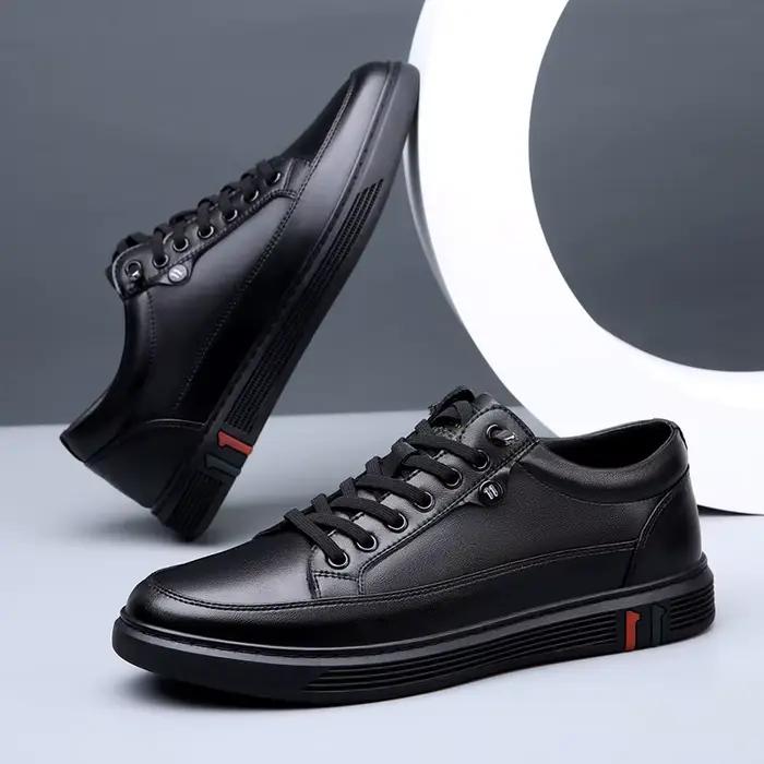 Nouvelles chaussures pour hommes en cuir véritable