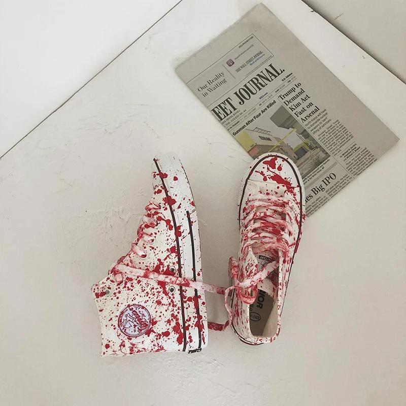 Chaussures en toile colorées pour hommes, chaussures de planche Cool Boys, chaussures graffiti, bask