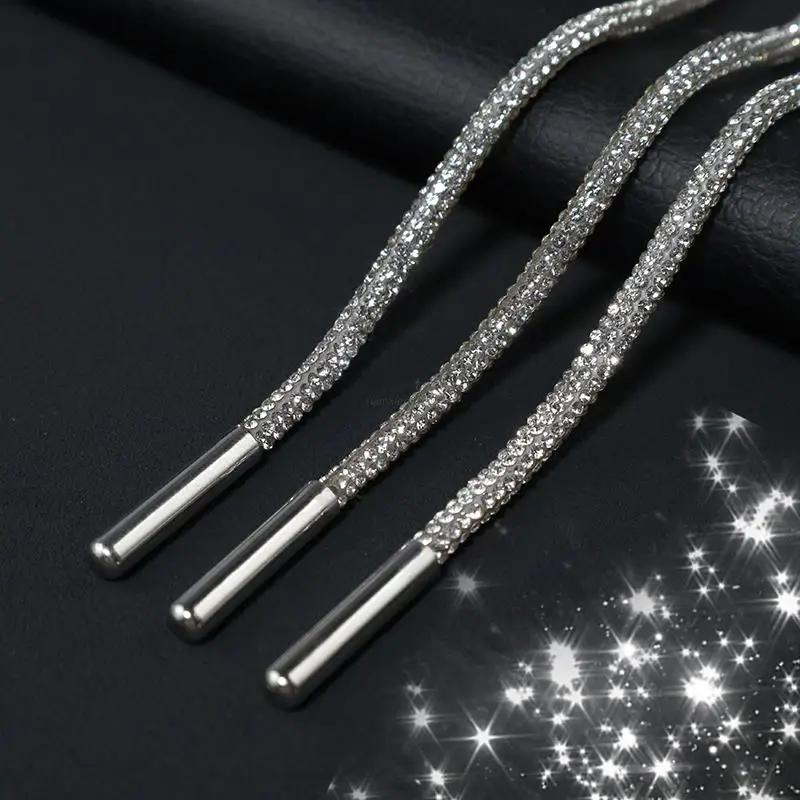 1 pièces lacets de luxe en strass pour chaussures lacets de chaussures en diamant arc-en-ciel basket