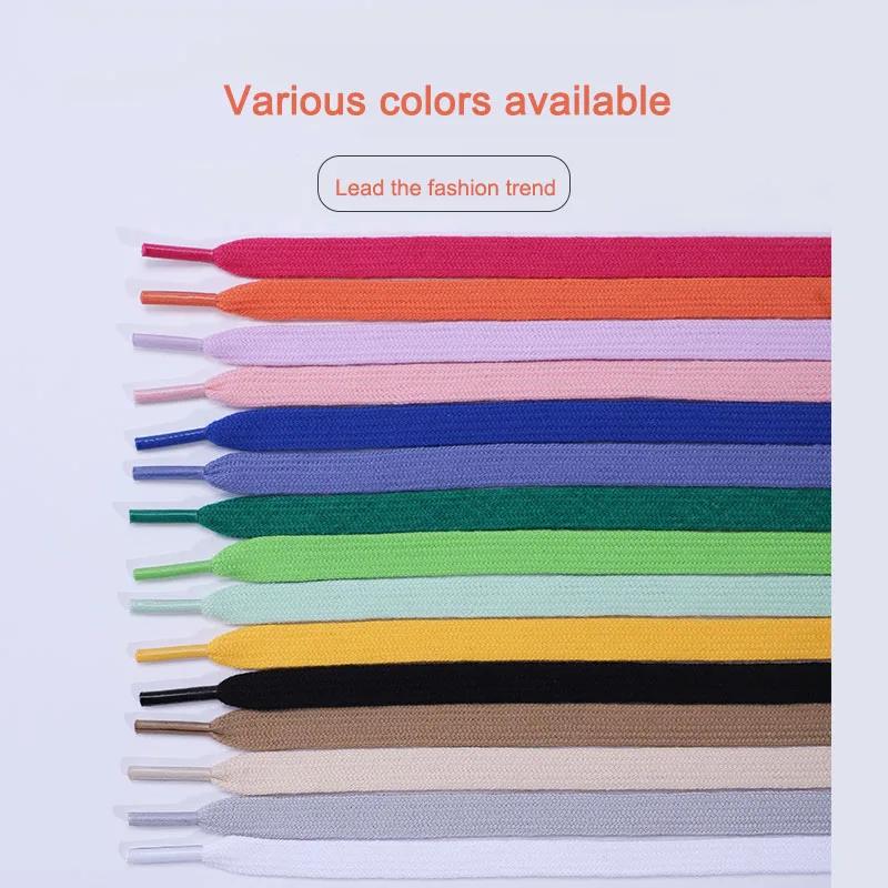Lacets classiques en coton pour baskets plates, lacets de chaussures de Tennis, largeur 1CM 80/100/1