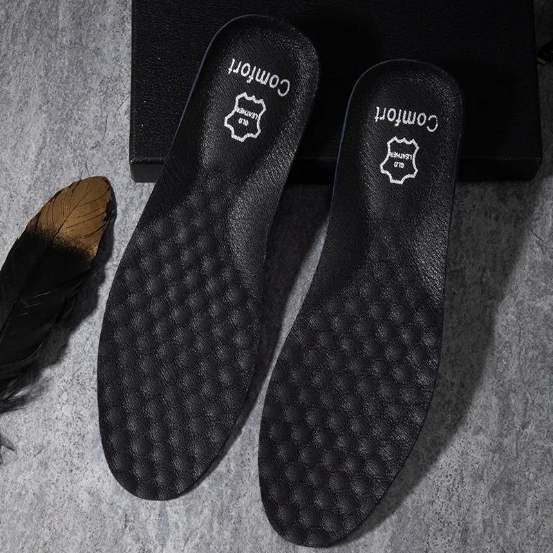 1 paire de semelles intérieures de chaussures en cuir pour pieds, Support d'arc, semelle orthopédiqu