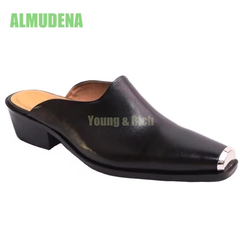 Baotou Cool pantoufles hommes été nouveau cuir Design à la mode Style britannique personnalisé confo
