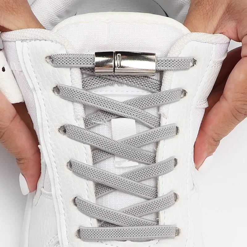 Nouveaux lacets à serrure magnétique sans attaches lacets élastiques baskets sans cravate lacets de