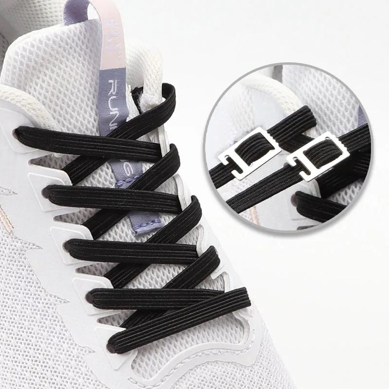 1 paire de chaussures élastiques sans lacets ancrage chaussures plates clip de verrouillage pour adu